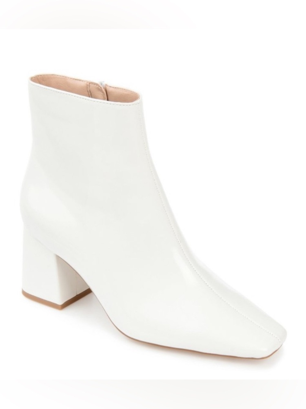 Journee Collection Women's Haylinn Booties in White Patent